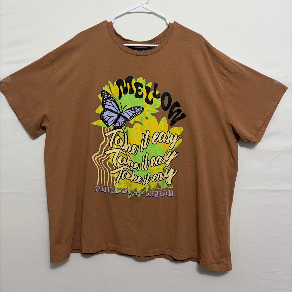 No Boundaries Oversized Graphic Tee Take It Easy Unisex 2XL(A423)✨